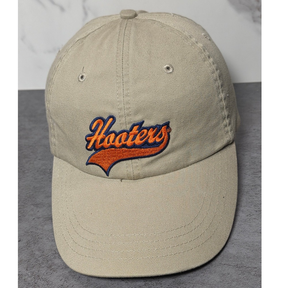 Hooters West Monroe Hat Mens Khaki Tan Embroidered Baseball Cap Falcon Headwear